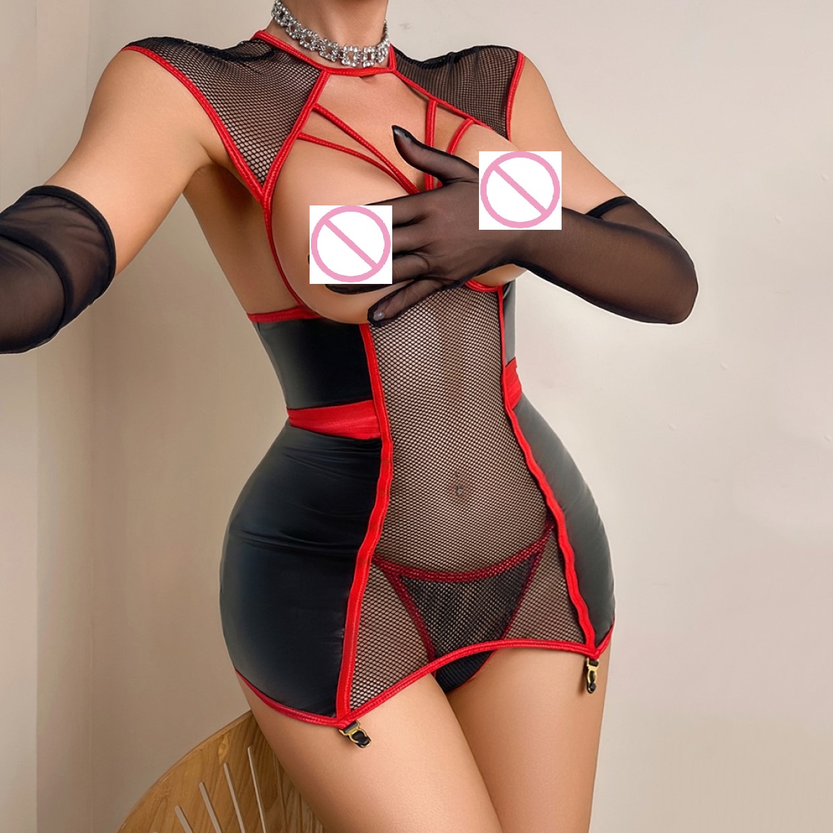 Wholesale Women's Sexy Mesh Se - Garter Belt Set review and price