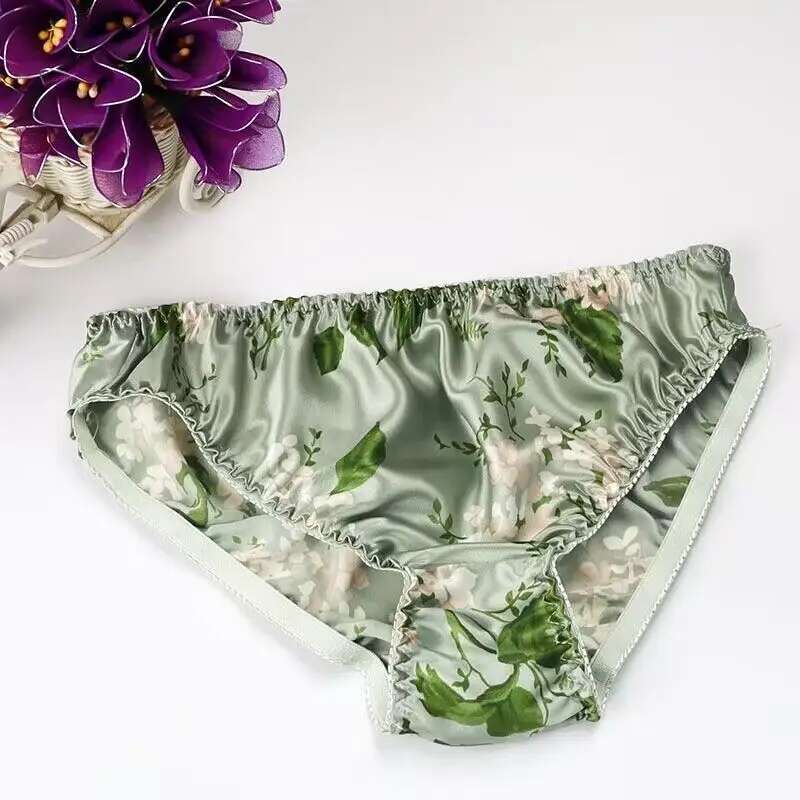 Summer Floral Print Ice Silk M - Boyshort Underwear review and price